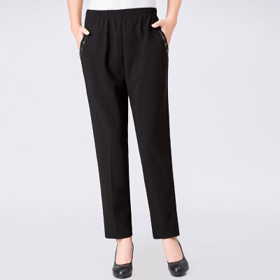 

Yu Zhaolin middle-aged spring&autumn trousers mother wear casual pants womens pants 35-50 years old YWKX187404 black