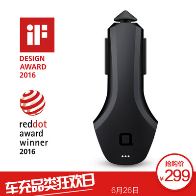 

ZUS US nonda intelligent dual-port car charger car charger APP intelligent car parking management battery monitoring military standard iF red dot design award QC version black