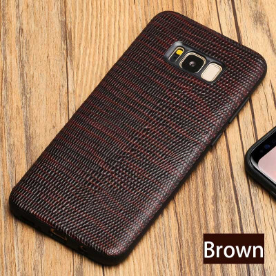 

Genuine Leather Phone Case For Samsung S7 S8 Plus Lizard Texture Back Cover For Note 8 A8 Cases