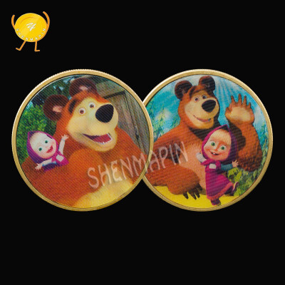 

Russia Martha&Bear coins Colorful coin cartoon Children craft gifts