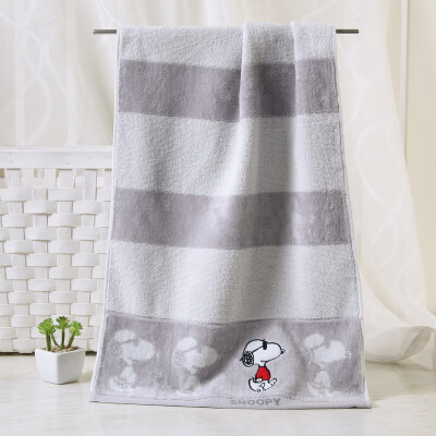 

Gold towel home textile Snoopy cotton high&low hair cut velvet embroidered face towel cleansing towel wash towel single strip gray 96g strip 7436cm