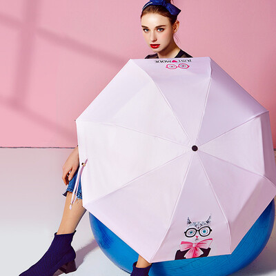 

JUST MODE Sun umbrella female sunscreen color plastic folding UV umbrella rain rain umbrella 30 off - odd powder