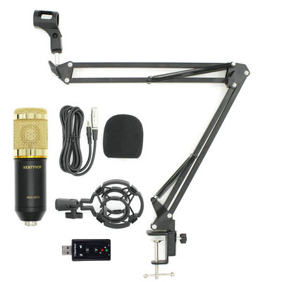 

Professional BM 800 bm800 Condenser Sound Recording Microphone with Shock Mount for Radio Braodcasting Singing