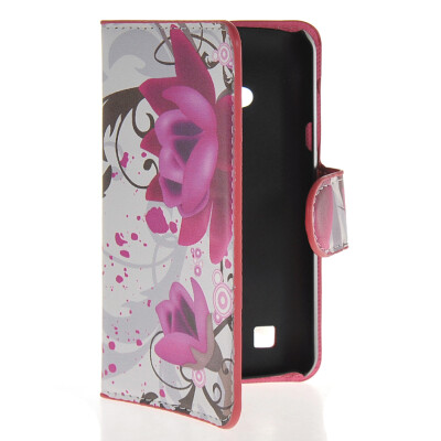 

MOONCASE Flower style Leather Side Flip Wallet Card Slot Stand Pouch Case Cover for LG L50