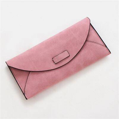 

Simple Thin Women Leather Wallet Clutches Envelope Money Shopper Card Bags Purses Scrub