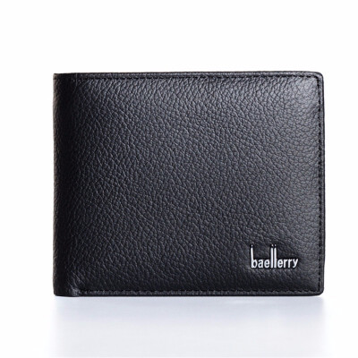 

Leisure European Mens Wallets Short Leather Purse Bag