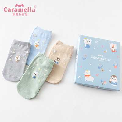 

Caramella socks female boat socks spring&summer thin section shallow mouth cotton socks cute socks Japanese cartoon socks Korean version 513804 animal hug all code