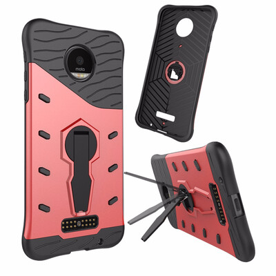 

Goowiiz Phone Case For Motorola Moto ZZ DroidZ PlayZ Force Luxury Armor TPUPC Silicone Hard Bracket
