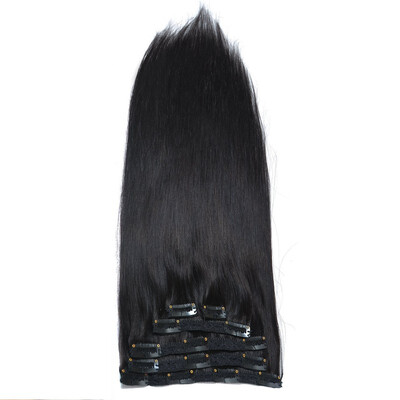 

Bhf Hair Silky Straight Clip In Hair Extensions 16 Inch 6PieceLot Brazilian Human Hair Weave 70G 1B 2