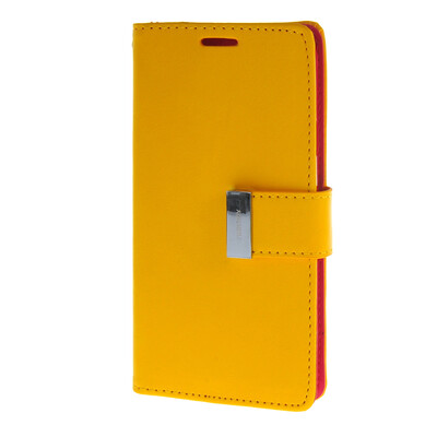 

MOONCASE чехол для Samsung Galaxy E5 Flip Leather Wallet Card Slot Bracket Back Cover Yellow