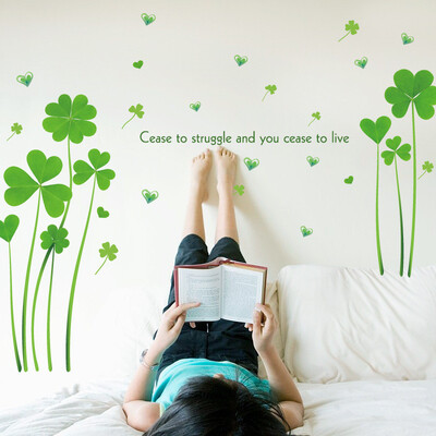 

Four Leaf Clover PVC Living Room Bedroom Wall Stickers Decal Sticker Home Decoration