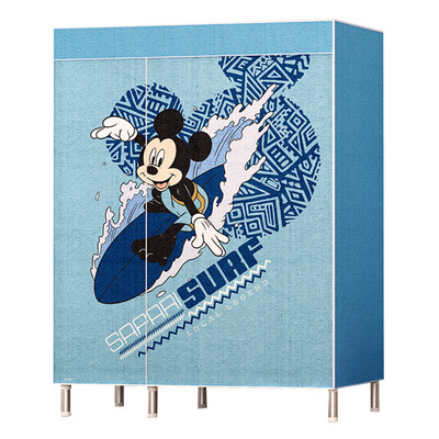 

Disney DISNEY Mickey BY-1302 Cloth Wardrobe Simple Wardrobe Simple Wardrobe Multi-function Wardrobe Steel Pipe Bold Reinforced Metal Steel Frame