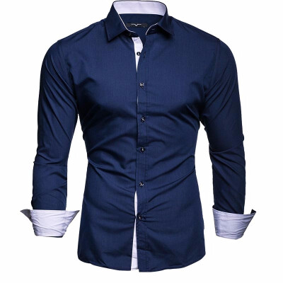 

Men Fashion Long Sleeve Shirts Cotton Business Turn-down Collar Shirts Plus Size XS-4XL
