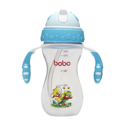 

Le Bao bobo learning cup baby with handle sippy cup children leak-proof kettle student cup 260ml blue