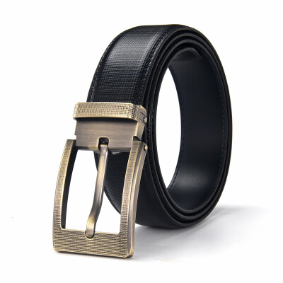 

Xhtang Fashion Mens Belt Metal Pin Buckle Belt Genuine Leather Belt Wild Plaid Jeans Belt