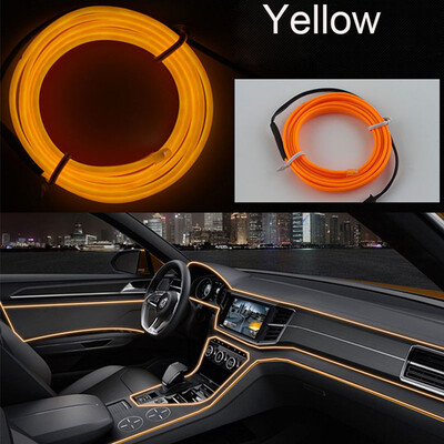 

Car Styling 5m 12V Car LED Cold lights Flexible Neon EL Wire Auto Lamps on Car Cold Light Strips Line Decorative LED Strip lamps