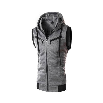 

Autumn New Mens Casual Vest Nouveau Manteau De Gilet De Chandail à Capuchon Des Hommes