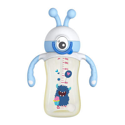 

Le Bao bobo sippy cup children with handle cups shatter-resistant collision PPSU small monster learning cup automatic one sippy cup 260ml blue more than 6 months