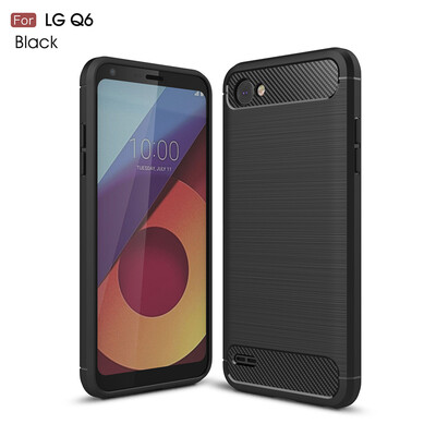 

Goowiiz Phone Case For LG Q6Q6 Plus Fashion Slim Carbon Fiber TPU Soft Silicone Prevent falling