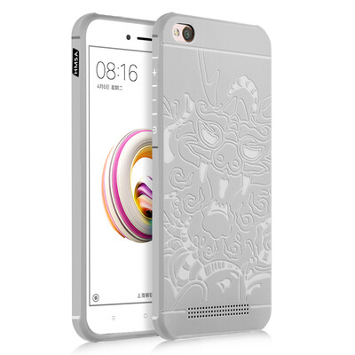 

Goowiiz Phone Case For Xiaomi Redmi 4X5A Carved Dragon Thin Matte soft Silicone Prevent falling