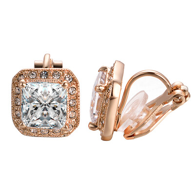 

Yoursfs Gorgeous Sqaure Stud Earrings Diamante Wedding Jewellery for Women 18ct GP Dress Earrings