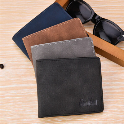 

Fashion Men PU Leather Short Wallets Casual Small Thin Card Holder Purses