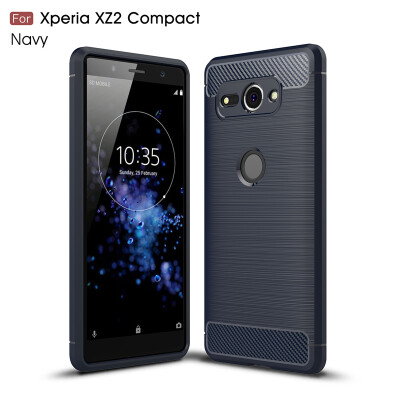 

Goowiiz Phone Case For Sony Xperia XZ2XZ2 Compact Fashion Slim Carbon Fiber TPU Soft Silicone