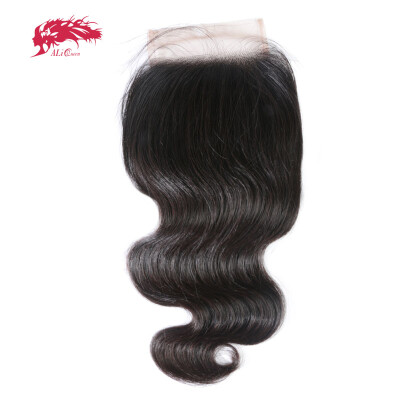 

Ali Queen Human Hair Lace Closure Brazilian Body Wave Hair Closure 4x4 Free Part with Baby Hair 10-22 inch Virgin Hair