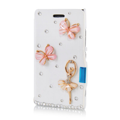 

MOONCASE Luxury Flower Crystal Leather Side Flip Wallet Pouch ЧЕХОЛ ДЛЯ Nokia Lumia 925