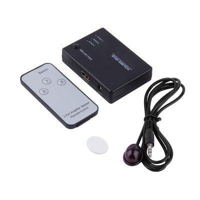 

3 Ports Remote 1080P HDMI Switch Switcher Selector 3 in 1 out Splitter HS31 Black