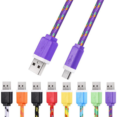 

Micro USB Плоский Плетеный Синхронизация зарядное устройство Кабель-адаптер для Android Шнур смартфон