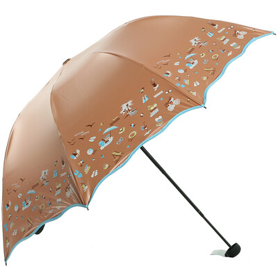 

[Jingdong supermarket] umbrella umbrella umbrella three sun umbrella effective sunny umbrella 33190 light yellow