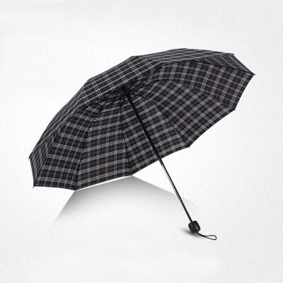 

Ying Yu manual tri-fold business lattice umbrella British wind increase double lattice umbrella rain dual-use GA9307 brown plaid