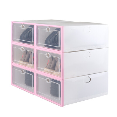 

Transparent shoe box plastic shoe storage box thick clamshell dust-proof shoe cabinet storage cabinet finishing cabinet aristocratic powder 6 loaded women