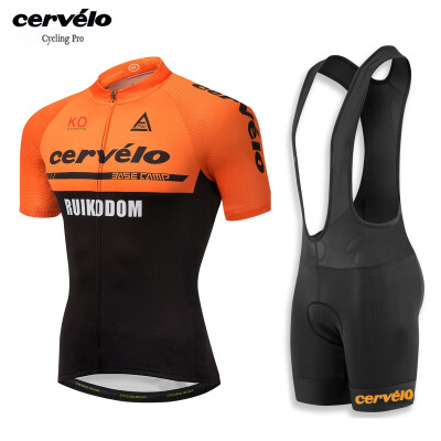 

UCI 2018 pro team Cervelo mens summer short sleeve cycling jersey bib shorts kit breathable Bicycle clothing MTB bike jersey