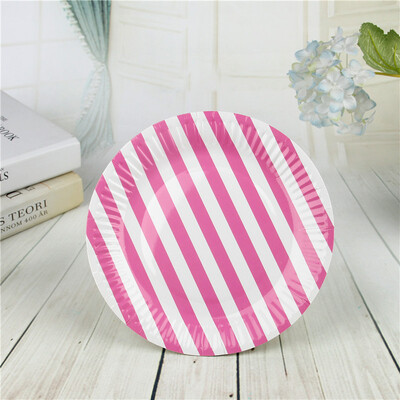 

FANLUS 7inch colorful dots wave point disposable paper plates party tray Valentine Birthday Wedding Tableware cake barbecue