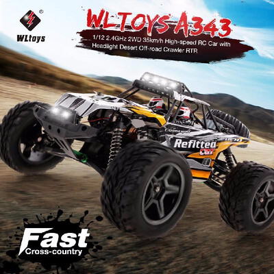 

Wltoys A343 112 24GHz 2WD 35kmh High-speed RC Car with Headlight Desert Off-road Crawler RTR