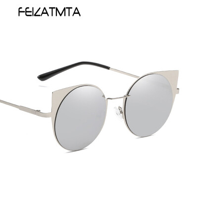 

FEIZATMTA Brand Design Солнцезащитные очки для женщин Cat Eye Солнцезащитные очки для девочек Мода для женщин Vintage Round Eyewear oculos de sol Feminino UV400