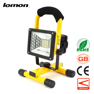 

24 LED Flood Lights Portable Tool Work Light Rechargeable Floodlight Handle Emergency Spotlight Color Change 10W Garden Ground Lig