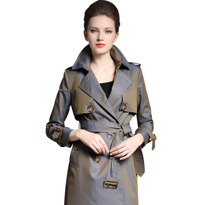 

BURDULLY Luxury England Long Double Breasted Trench Coat Woman 2018 Autumn Winter Fashion Trench Coat High Quality abrigo mujer