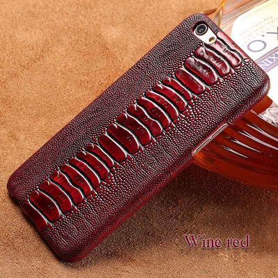 

Genuine Leather Phone Case For OPPO R9s Case Ostrich Foot Texture Back Cover For R11 R11s Plus Case