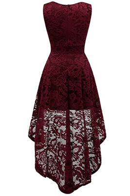 

Simple Cocktail Dresses Lace Short Front Long Back Dresses 2018