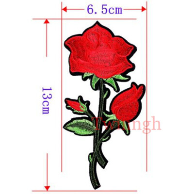 

1 Pcs Big 3D Patches Sew-on Flower Patch Embroidery Sequin Motif Red Rose Applique Garment Women DIY Clothes Sticker Wedding