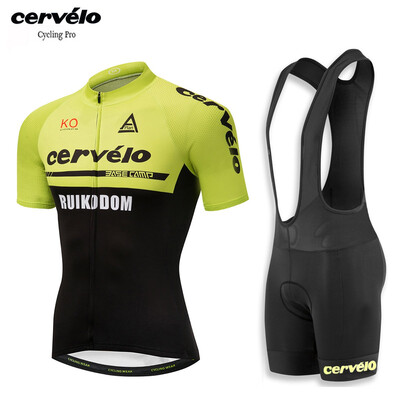 

UCI 2018 pro team Cervelo mens summer short sleeve cycling jersey bib shorts kit breathable Bicycle jersey MTB bike clothing