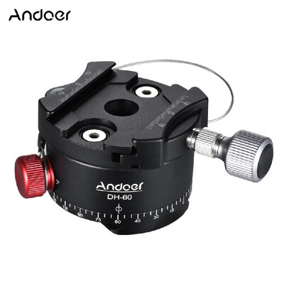 

Andoer DH60 Panoramic Ball Head Indexing Rotator HDR Tripod Head CNC Aluminum Alloy Max Load 33Lbs for Canon Nikon Sony DSLR Cam
