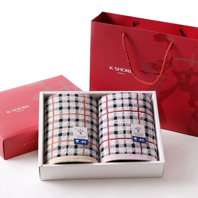 

Gold towel home textile cotton towel two loaded business gift box 65g strip 6030cm