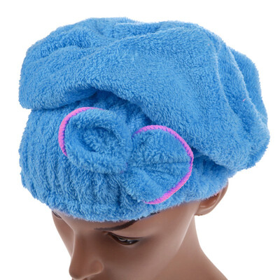 

Cntomlv hot sale Microfiber Solid Quickly Dry Hair Hat Women Girls Ladies Cap Bath Accessories Drying Towel Head Wrap Hat