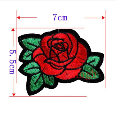 

1 Piece Plum Blossom Flower Patches Iron on 3D Embroidered Patch Red Rose Applique Sew On DIY Repair Accessories Clothes Patches