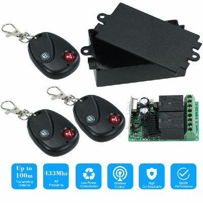 

433Mhz DC 12V 2CH Universal 10A Relay Wireless Remote Control Switch Receiver Module And 5PCS 2 Key RF 433 Mhz Transmitter Remote