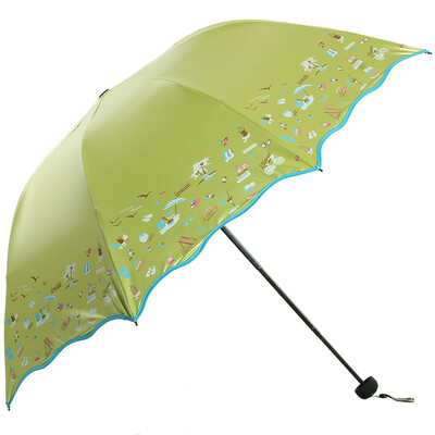 

Jingdong supermarket] umbrella umbrella umbrella three sun umbrella effective sunny umbrella 33190 light yellow